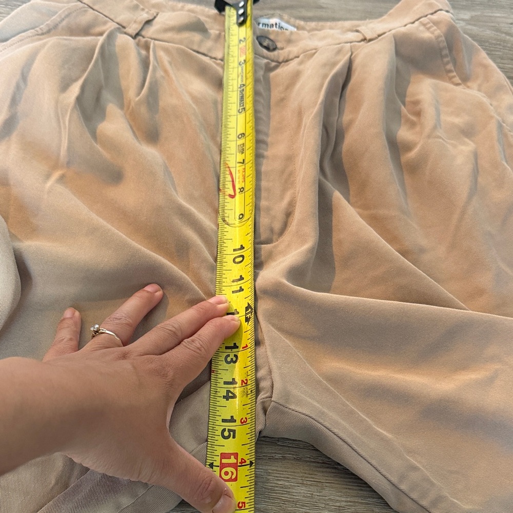 Reformation Mason Light Beige High-Waist 100% Tencel Pants Size: 4 - Picture 6 of 9